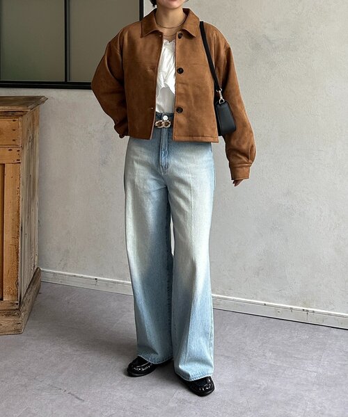 Thevon（ゼボン）の「クロスフリルブラウス（シャツ/ブラウス・レディース・サックスブルー/オフホワイト/ブラック・FREE）」の10枚目の写真