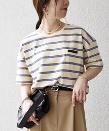 SHIPS any:〈洗濯機可能〉マルチボーダー ワイド TEE