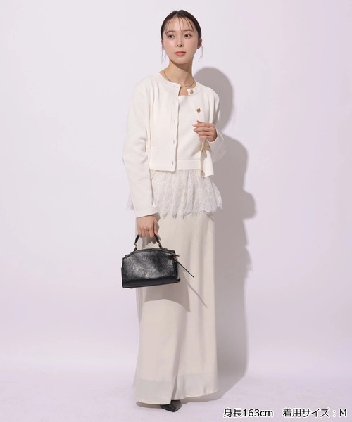 Mystrada（マイストラーダ）の「ペプラムレースニットアンサンブル（ニット/セーター・レディース・ブラック/ピンク系その他/ホワイト/グリーン・38）」の5枚目の写真