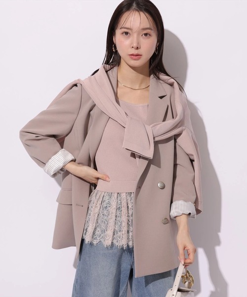 Mystrada（マイストラーダ）の「ペプラムレースニットアンサンブル（ニット/セーター・レディース・ブラック/ピンク系その他/ホワイト/グリーン・38）」の15枚目の写真