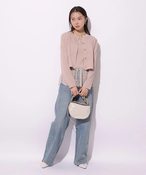 Mystrada（マイストラーダ）の「ペプラムレースニットアンサンブル（ニット/セーター・レディース・ブラック/ピンク系その他/ホワイト/グリーン・38）」の19枚目の写真