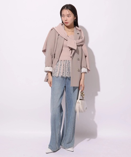 Mystrada（マイストラーダ）の「ペプラムレースニットアンサンブル（ニット/セーター・レディース・ブラック/ピンク系その他/ホワイト/グリーン・38）」の22枚目の写真