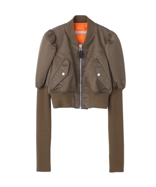 JOHN LAWRENCE SULLIVAN（ジョンローレンスサリバン）の「NYLON BOLERO BOMBER JACKET（Tシャツ/カットソー・レディース・ブラック/カーキ/ボルドー・SMALL/MEDIUM）」の2枚目の写真