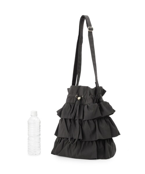 grove（グローブ）の「【撥水】ティアードドロストショルダー（ショルダーバッグ・レディース・ダークグレー/ブラック/ナチュラル・00）」の10枚目の写真