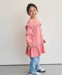 apres les cours | ワッフルメニーフリルワンピース_ジュニア対応(ワンピース)