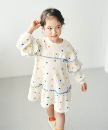 apres les cours | ワッフルメニーフリルワンピース_ジュニア対応(ワンピース)