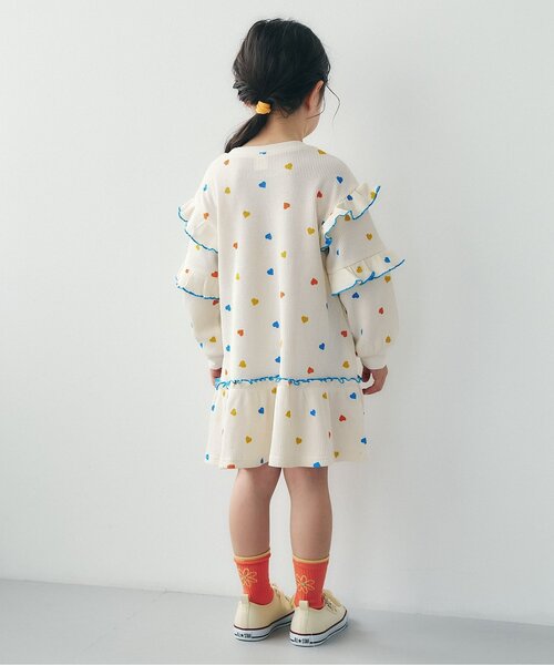 apres les cours（アプレレクール）の「ワッフルメニーフリルワンピース_ジュニア対応（ワンピース・キッズ・ターコイズブルー/ブラック/アイボリー/イエロー/サーモンピンク・90/80/110/100/140/130/120）」の11枚目の写真