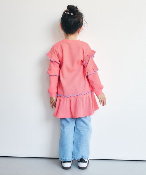 apres les cours（アプレレクール）の「ワッフルメニーフリルワンピース_ジュニア対応（ワンピース・キッズ・ターコイズブルー/ブラック/アイボリー/イエロー/サーモンピンク・90/80/110/100/140/130/120）」の13枚目の写真