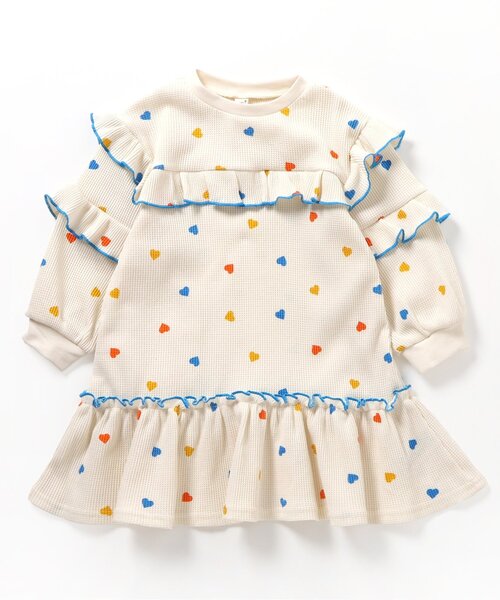 apres les cours（アプレレクール）の「ワッフルメニーフリルワンピース_ジュニア対応（ワンピース・キッズ・ターコイズブルー/ブラック/アイボリー/イエロー/サーモンピンク・90/80/110/100/140/130/120）」の17枚目の写真