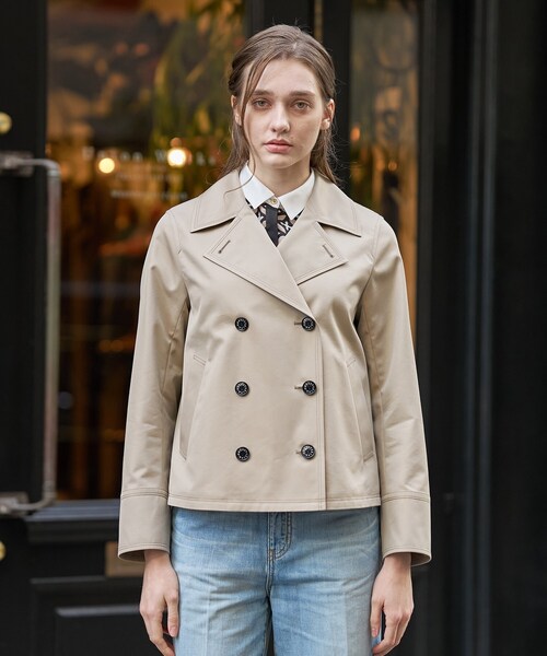 DRESSTERIOR（ドレステリア）の「【撥水素材】Aラインショートトレンチジャケット（トレンチコート・レディース・ベージュ/ネイビー・34/36/38）」の4枚目の写真