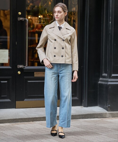 DRESSTERIOR（ドレステリア）の「【撥水素材】Aラインショートトレンチジャケット（トレンチコート・レディース・ベージュ/ネイビー・34/36/38）」の11枚目の写真