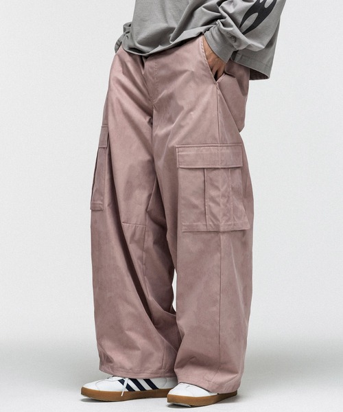 ILL'S(イルズ)の「ACID WASH NYRON CARGO PANTS / アシッドウォッシュナイロンカーゴパンツ ドローコード メンズ レディース ユニセックス(カーゴパンツ・メンズ・ブラック/グレー/ピンク・M/L)」の3枚目の写真