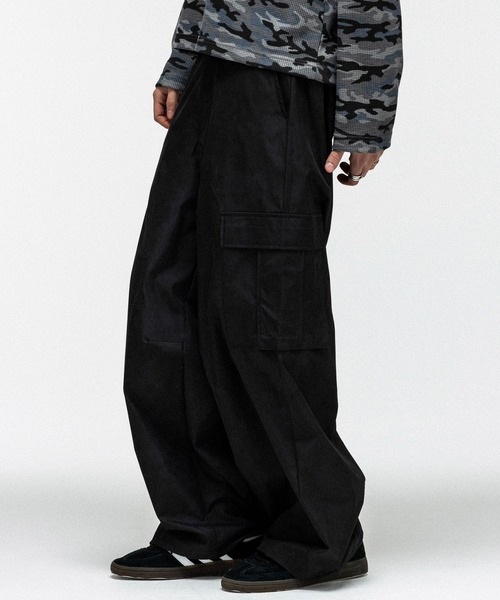 ILL'S(イルズ)の「ACID WASH NYRON CARGO PANTS / アシッドウォッシュナイロンカーゴパンツ ドローコード メンズ レディース ユニセックス(カーゴパンツ・メンズ・ブラック/グレー/ピンク・M/L)」の2枚目の写真