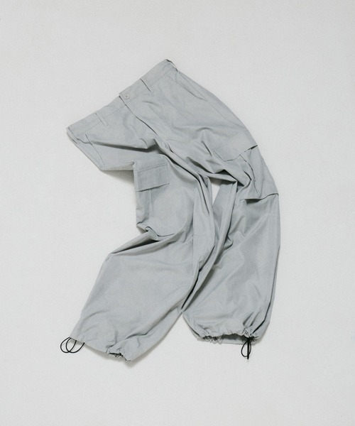 ILL'S(イルズ)の「ACID WASH NYRON CARGO PANTS / アシッドウォッシュナイロンカーゴパンツ ドローコード メンズ レディース ユニセックス(カーゴパンツ・メンズ・ブラック/グレー/ピンク・M/L)」の14枚目の写真