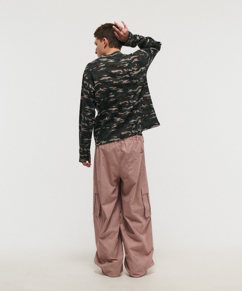 ILL'S(イルズ)の「ACID WASH NYRON CARGO PANTS / アシッドウォッシュナイロンカーゴパンツ ドローコード メンズ レディース ユニセックス(カーゴパンツ・メンズ・ブラック/グレー/ピンク・M/L)」の12枚目の写真
