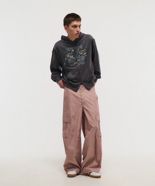 ILL'S(イルズ)の「ACID WASH NYRON CARGO PANTS / アシッドウォッシュナイロンカーゴパンツ ドローコード メンズ レディース ユニセックス(カーゴパンツ・メンズ・ブラック/グレー/ピンク・M/L)」の4枚目の写真