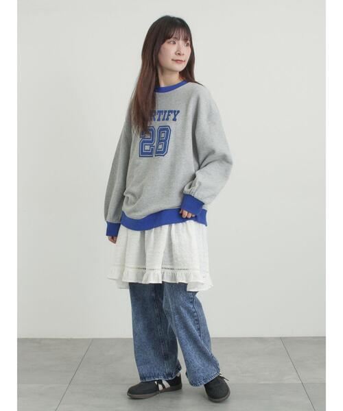 Samansa Mos2（サマンサ モスモス）の「【オーガニックコットン】デニムフレアパンツ（その他パンツ・レディース・サックスブルー/ブルー/キナリ・L/XL/S/M）」の17枚目の写真