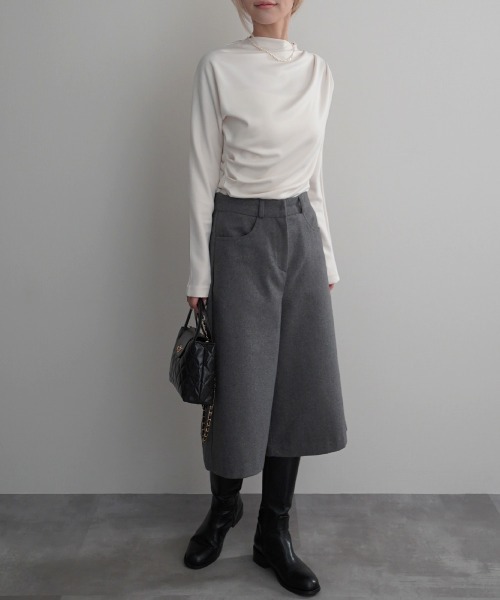 Rashik(ラシク)の「【Rashik】エレガントドレープハイネックトップス(Tシャツ/カットソー・レディース・アイボリー/ブラック/ベージュ/チャコール・FREE)」の22枚目の写真
