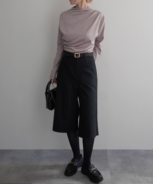 Rashik(ラシク)の「【Rashik】エレガントドレープハイネックトップス(Tシャツ/カットソー・レディース・アイボリー/ブラック/ベージュ/チャコール・FREE)」の15枚目の写真