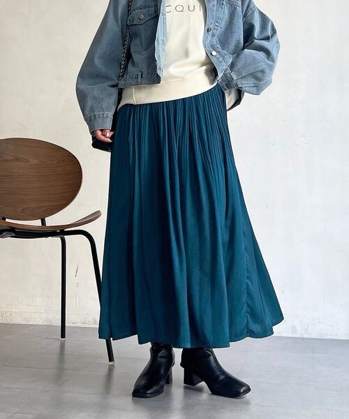 un dix cors（アンディコール）の「ヴィンテージサテンプリーツスカート（スカート・レディース・ブラック/グリーン/ピンク/ブルー系その他・FREE）」の15枚目の写真