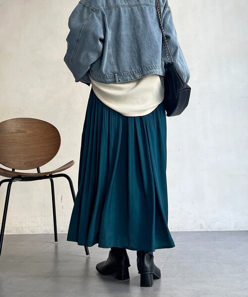 un dix cors（アンディコール）の「ヴィンテージサテンプリーツスカート（スカート・レディース・ブラック/グリーン/ピンク/ブルー系その他・FREE）」の16枚目の写真