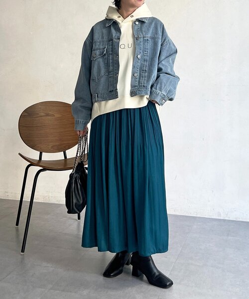 un dix cors（アンディコール）の「ヴィンテージサテンプリーツスカート（スカート・レディース・ブラック/グリーン/ピンク/ブルー系その他・FREE）」の17枚目の写真