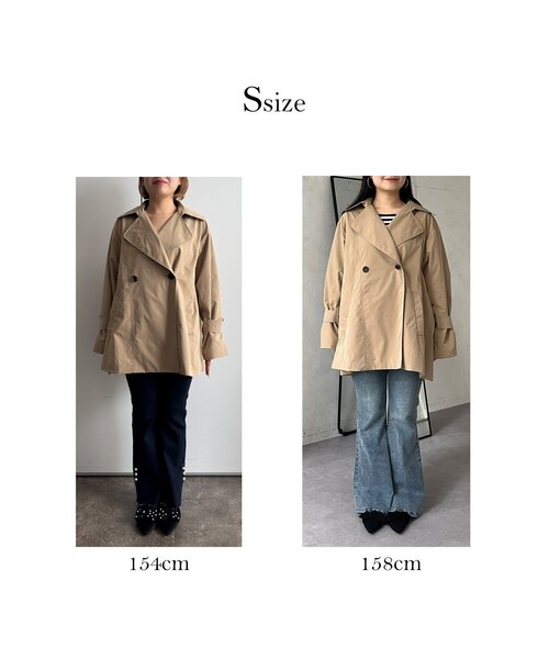 prose verse（プロズヴェール）の「バックギャザーミドル丈Aライントレンチコート（トレンチコート・レディース・ベージュ・LARGE/MEDIUM/SMALL）」の2枚目の写真