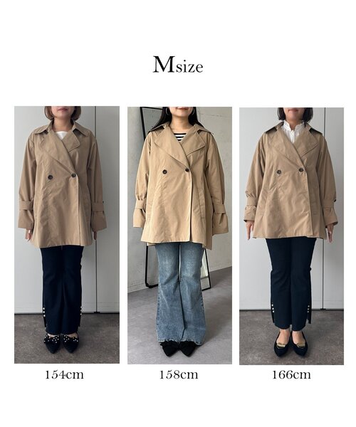 prose verse（プロズヴェール）の「バックギャザーミドル丈Aライントレンチコート（トレンチコート・レディース・ベージュ・LARGE/MEDIUM/SMALL）」の3枚目の写真