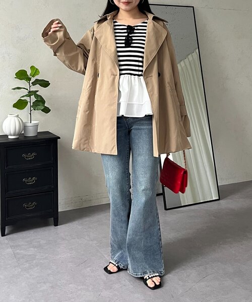 prose verse（プロズヴェール）の「バックギャザーミドル丈Aライントレンチコート（トレンチコート・レディース・ベージュ・LARGE/MEDIUM/SMALL）」の13枚目の写真