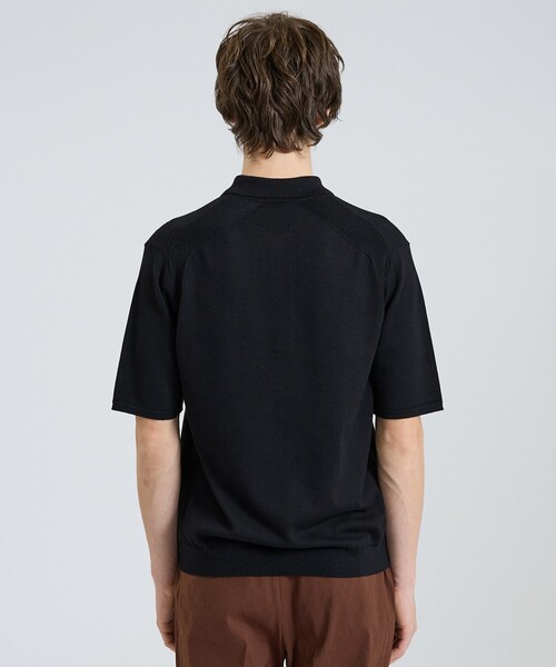 DESIGNWORKS(デザインワークス)の「【カシミヤタッチ】 ニットポロシャツ(ポロシャツ・メンズ・アイボリー/ダークネイビー/ブラック・46/48/50/52)」の7枚目の写真