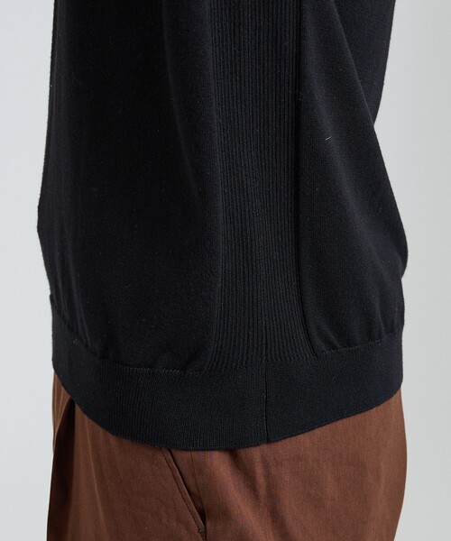 DESIGNWORKS(デザインワークス)の「【カシミヤタッチ】 ニットポロシャツ(ポロシャツ・メンズ・アイボリー/ダークネイビー/ブラック・46/48/50/52)」の9枚目の写真