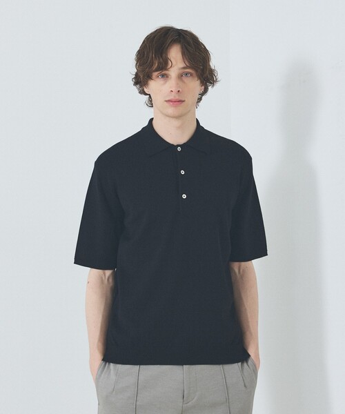 DESIGNWORKS(デザインワークス)の「【カシミヤタッチ】 ニットポロシャツ(ポロシャツ・メンズ・アイボリー/ダークネイビー/ブラック・46/48/50/52)」の13枚目の写真