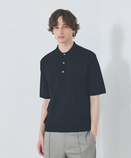 DESIGNWORKS(デザインワークス)の「【カシミヤタッチ】 ニットポロシャツ(ポロシャツ・メンズ・アイボリー/ダークネイビー/ブラック・46/48/50/52)」の14枚目の写真