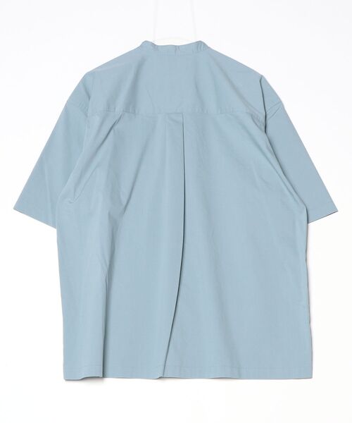 GYMPHLEX(ジムフレックス)の「Gymphlex/ジムフレックス バンドカラーショートスリーブシャツ BAND COLLAR SHORTSLEEVE SHIRT GY-B0371 TTO(シャツ/ブラウス・メンズ・ベージュ/サックスブルー・M/L)」の3枚目の写真