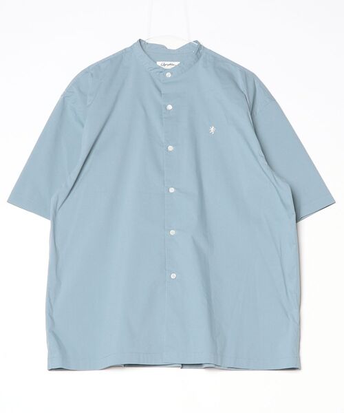 GYMPHLEX(ジムフレックス)の「Gymphlex/ジムフレックス バンドカラーショートスリーブシャツ BAND COLLAR SHORTSLEEVE SHIRT GY-B0371 TTO(シャツ/ブラウス・メンズ・ベージュ/サックスブルー・M/L)」の8枚目の写真