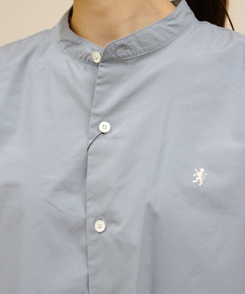 GYMPHLEX(ジムフレックス)の「Gymphlex/ジムフレックス バンドカラーショートスリーブシャツ BAND COLLAR SHORTSLEEVE SHIRT GY-B0371 TTO(シャツ/ブラウス・メンズ・ベージュ/サックスブルー・M/L)」の11枚目の写真