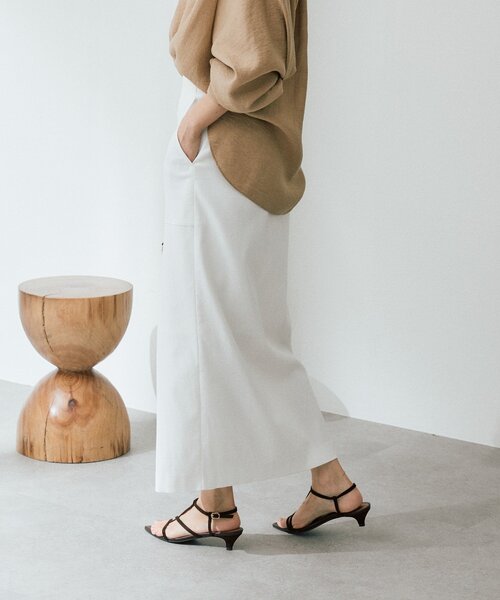 RIVE DROITE（リヴドロワ）の「予約【ウオッシャブル/多機能】フロントZIPタイトスカート（スカート・レディース・カーキ/ブラウン/オフホワイト・36/38）」の9枚目の写真