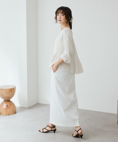 RIVE DROITE（リヴドロワ）の「予約【ウオッシャブル/多機能】フロントZIPタイトスカート（スカート・レディース・カーキ/ブラウン/オフホワイト・36/38）」の11枚目の写真