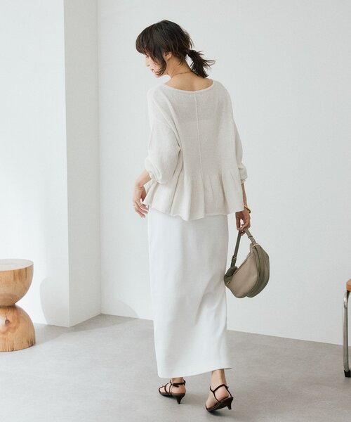 RIVE DROITE（リヴドロワ）の「予約【ウオッシャブル/多機能】フロントZIPタイトスカート（スカート・レディース・カーキ/ブラウン/オフホワイト・36/38）」の12枚目の写真