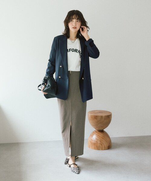 RIVE DROITE（リヴドロワ）の「予約【ウオッシャブル/多機能】フロントZIPタイトスカート（スカート・レディース・カーキ/ブラウン/オフホワイト・36/38）」の15枚目の写真