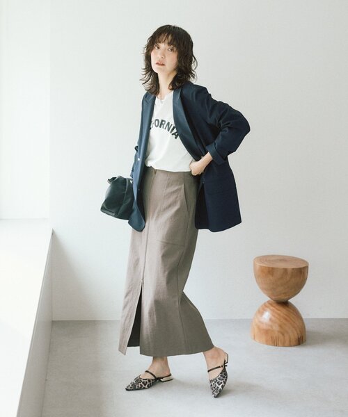 RIVE DROITE（リヴドロワ）の「予約【ウオッシャブル/多機能】フロントZIPタイトスカート（スカート・レディース・カーキ/ブラウン/オフホワイト・36/38）」の16枚目の写真