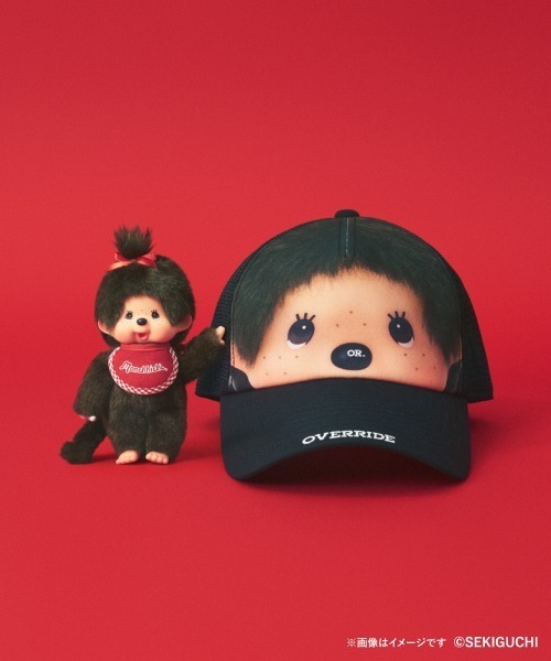 OVERRIDE（オーバーライド）の「OVERRIDE  x Monchhichi MESH CAP-FACE / オーバーライド（キャップ・レディース・ブラック・57~59cm）」の2枚目の写真