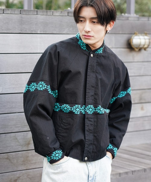 PENNEYS(ぺニーズ)の「PENNEY'S / ぺニーズ DUCK SANTA FE JACKET ダック ユーズド加工 ネイティブジャケット(ブルゾン・メンズ・ワイン/チャコールグレー/ブラック・MEDIUM/LARGE)」の1枚目の写真