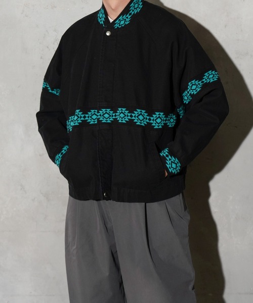 PENNEYS(ぺニーズ)の「PENNEY'S / ぺニーズ DUCK SANTA FE JACKET ダック ユーズド加工 ネイティブジャケット(ブルゾン・メンズ・ワイン/チャコールグレー/ブラック・MEDIUM/LARGE)」の10枚目の写真