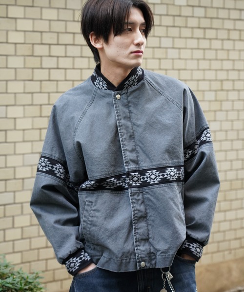 PENNEYS(ぺニーズ)の「PENNEY'S / ぺニーズ DUCK SANTA FE JACKET ダック ユーズド加工 ネイティブジャケット(ブルゾン・メンズ・ワイン/チャコールグレー/ブラック・MEDIUM/LARGE)」の4枚目の写真
