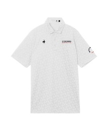 【le coq sportif GOLF】吸汗速乾/遮熱/UV CUT(UPF50+)/ストレッチ　トライアングルジャカード半袖ポロシャツ　ゴルフウェア