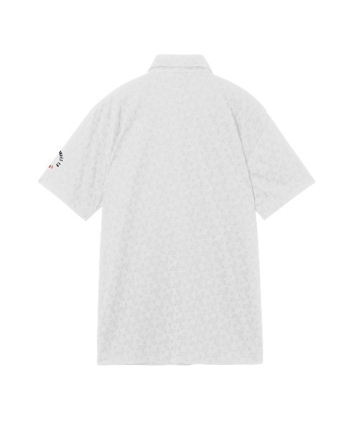 le coq sportif GOLF(ルコックスポルティフゴルフ)の「【le coq sportif GOLF】吸汗速乾/遮熱/UV CUT(UPF50+)/ストレッチ トライアングルジャカード半袖ポロシャツ ゴルフウェア(ポロシャツ・メンズ・ホワイト/ネイビー・3L/XL/L/M)」の3枚目の写真
