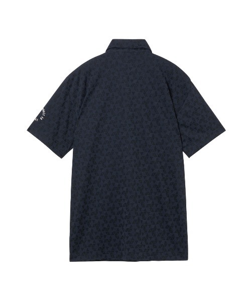 le coq sportif GOLF(ルコックスポルティフゴルフ)の「【le coq sportif GOLF】吸汗速乾/遮熱/UV CUT(UPF50+)/ストレッチ トライアングルジャカード半袖ポロシャツ ゴルフウェア(ポロシャツ・メンズ・ホワイト/ネイビー・3L/XL/L/M)」の4枚目の写真