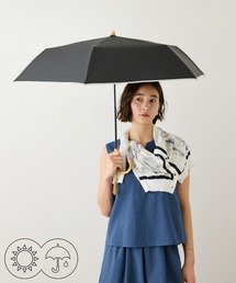 ROPE' | [晴雨兼用/撥水]バンブーハンドルバイカラーコンパクトパラソル(折りたたみ傘・日傘)/UV100%カット/完全遮光生地(折りたたみ傘)