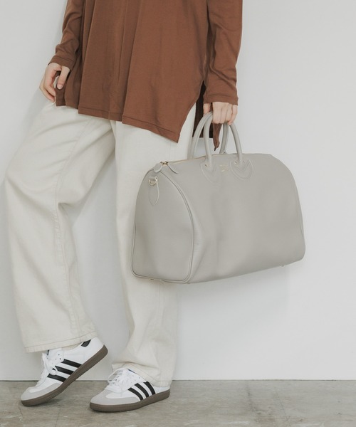 YOUNG&OLSEN The DRYGOODS STORE(ヤングアンドオルセン)の「YOUNG & OLSEN EMBOSSED LEATHER D BOSTON M / YO2501-GD010 秋服 冬服(ボストンバッグ・レディース・ベージュ/ブラウン/ブラック・FREE)」の6枚目の写真